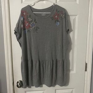 Lane Bryant peplum top with pretty flowers